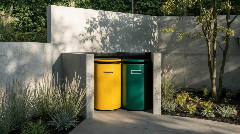 Cache poubelle extérieur béton